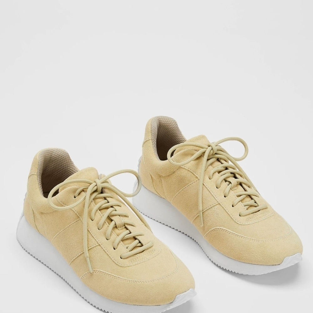 Eileen Fisher Women's Suede Lace-Up Sneakers Beige Size 10 New Comfortable - Picture 3 of 6